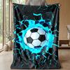 Soccer Ball Breaking Through Wall Theme blanket Lightweight Warm Flannel Blanket Decorative Throw Blanket for Home Decoration