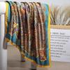 Silk-Feel 90x90 Women's Korean Style Spring/Summer Versatile Printed Square Scarf