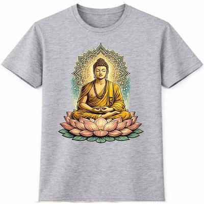 Buddha Meditation Lotus Flower Mandala Zen Yoga Spiritual Chakra Graphic T-Shirt