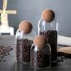 Glass Food Storage Canister With Airtight Cork Lid Clear Food Storage Jar Container With Seal Cork Round Stopper For Kitchen