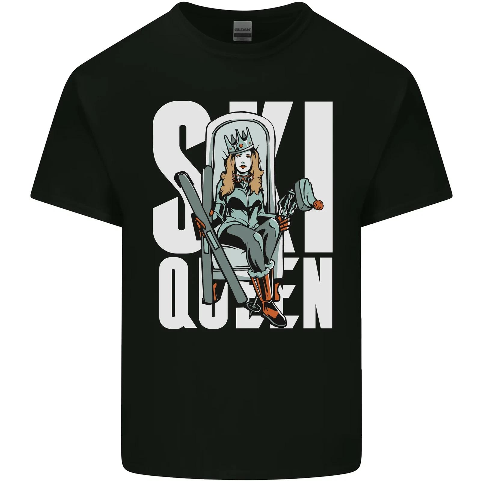 Ski Queen Funny Skiing Winter Sports Kids T-Shirt Childrens XL