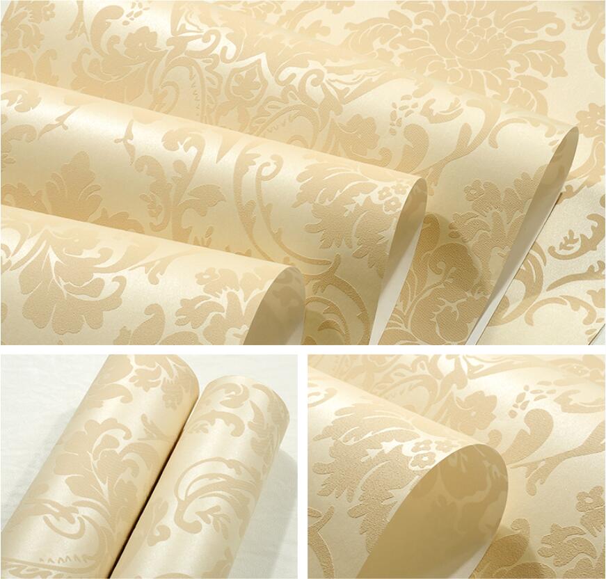 

beibehang обои. Роскошные флоковые блестящие металлические обои классического серебристого дамаска, современные текстурированные настенные покрытия 5.3㎡