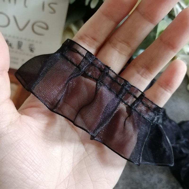 Japanese Black Pleated Lace Skirt DIY Accessories for Baby Clothes and Decorative Curtains