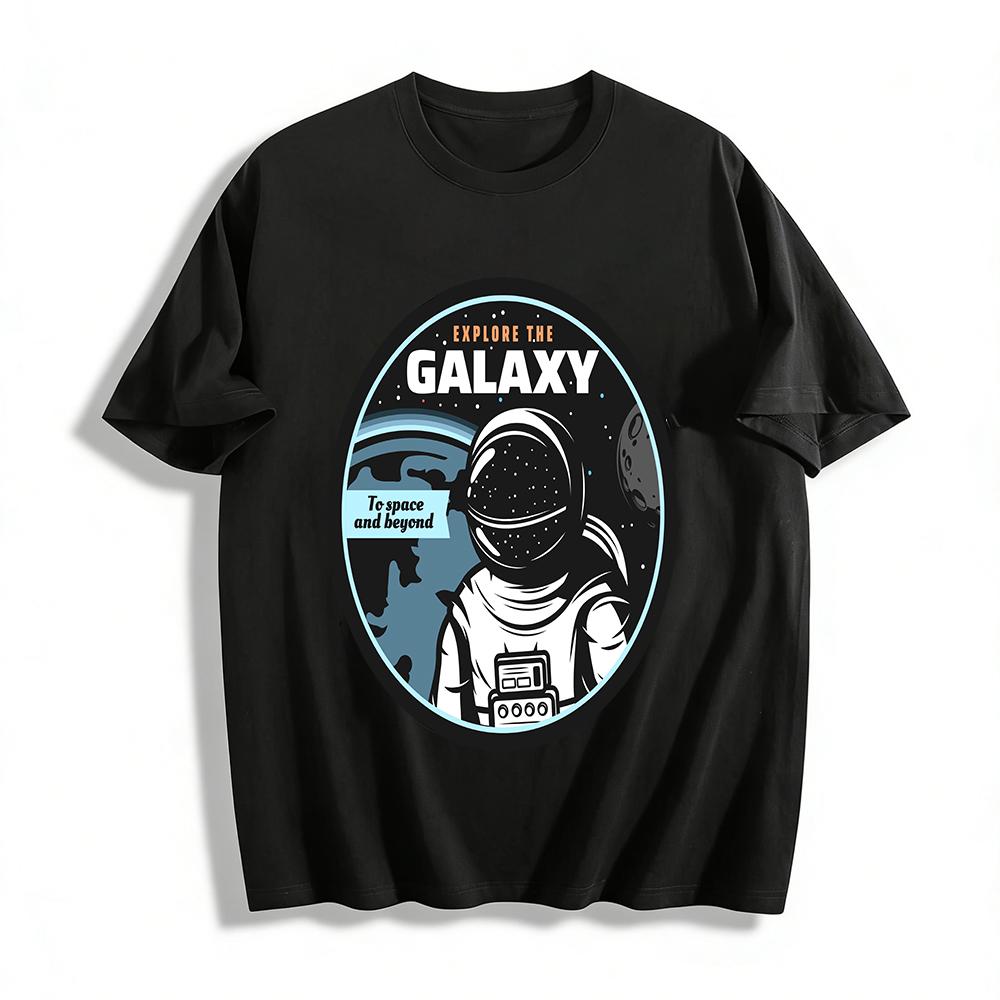 

Explore The Galaxy Astronaut Print Casual Unisex Top Pure cotton T-shirt 6XL