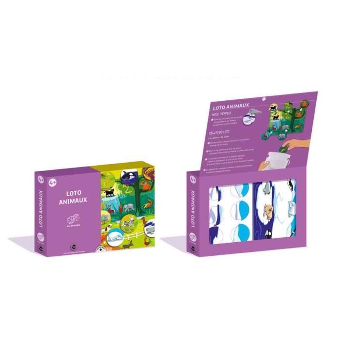 Board Game - Animal Bingo - Multicolored - 4 Boards - 24 Tokens - 2 Players or More