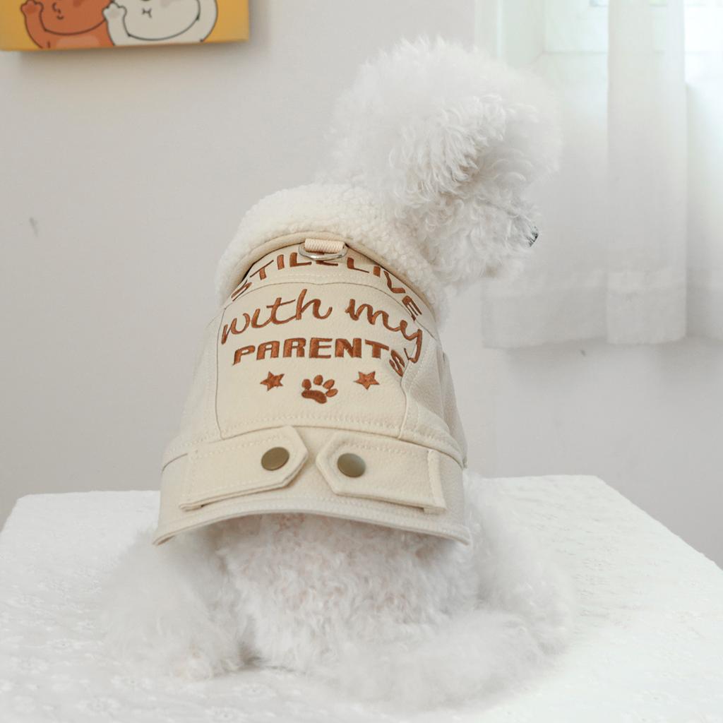 Pet Circle Dog Cat Clothes Thickened Thickened Cotton Coat Leather Coat Pet Products
