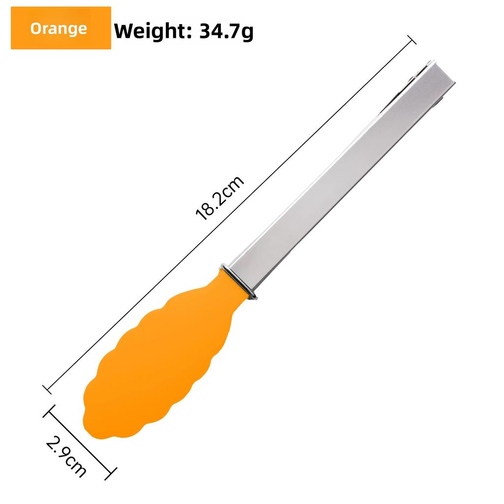 Silicone Salad Cooking Tongs with Stainless Steel Handle BBQ Kitchen Utensils