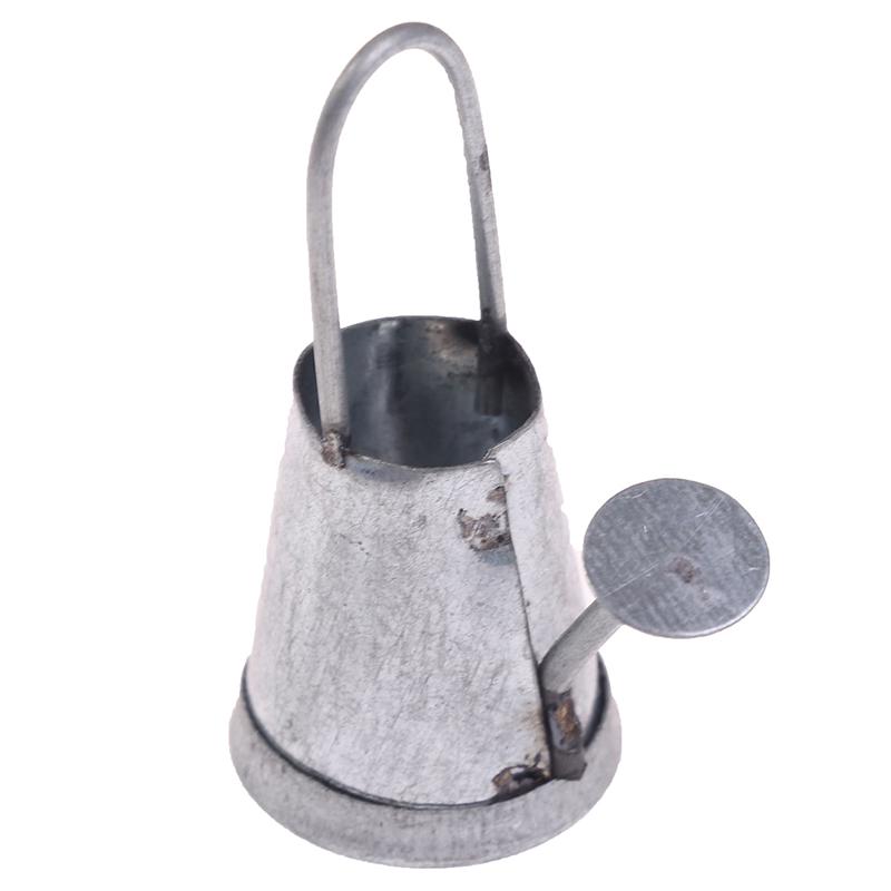 2Pcs/Set 1:12 Dollhouse Miniature Metal Water Bucket Kettle Model Furniture Toys