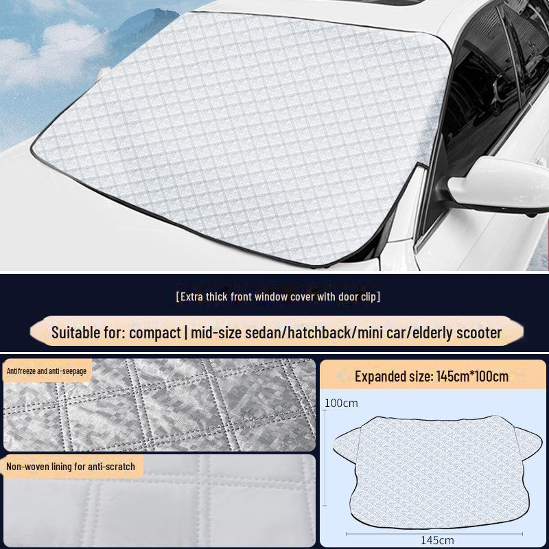 Car Windshield and Side Window Snow Shield - Anti-Frost Winter Cover and Sunshade