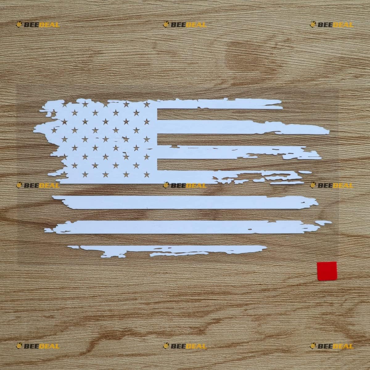 n Flag Decal Sticker Vinyl Distressed Tattered - White 6 Inches - No Background Die Cut for Car Boat Laptop