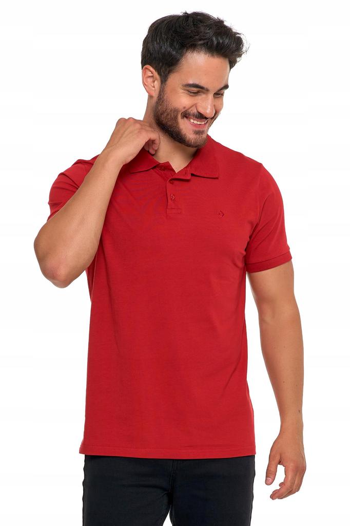 Men's Cotton Polo Shirt with Collar MORAJ M Burgundy