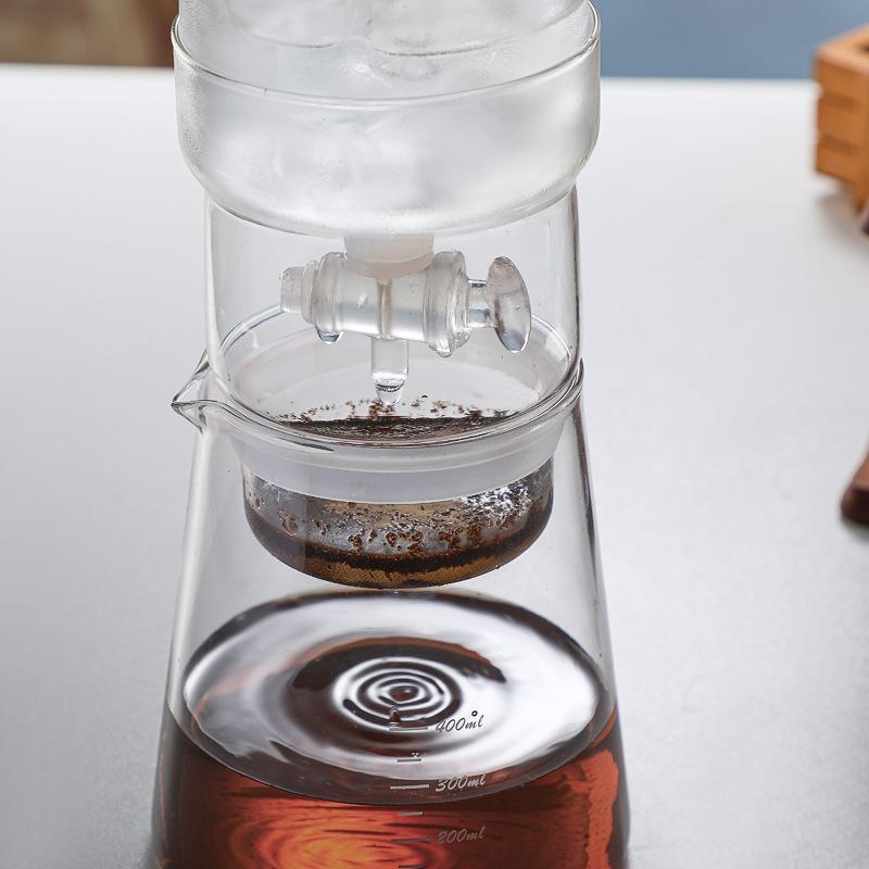 Sada kávovaru na ledovou kapku, průhledný borosilikátový skleněný kávovar na ledovou kapku, materiál pro cold brew kávu, žáruvzdorný