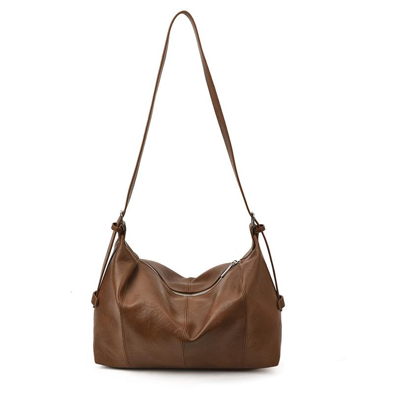 PU Hobo Bag Women's Fashion Shoulder Tote with Soft Texture Large Capacity Casual Everyday Handbag