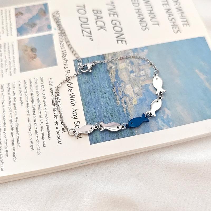 Blue Fish Pendant Bracelet Necklace For Women Friendship Beach Femme Accessories Charm Bracelet Popular Jewelry Gift