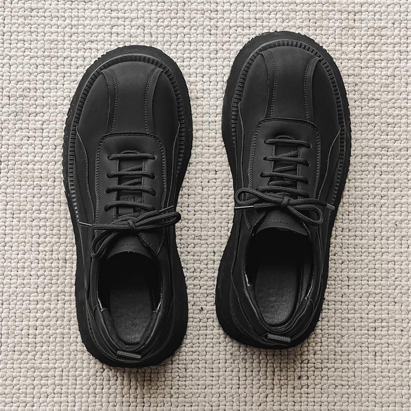 Leather shoes men's autumn and winter business suit youth big head Hong Kong style student wedding groom platform Martin boots 20255-J