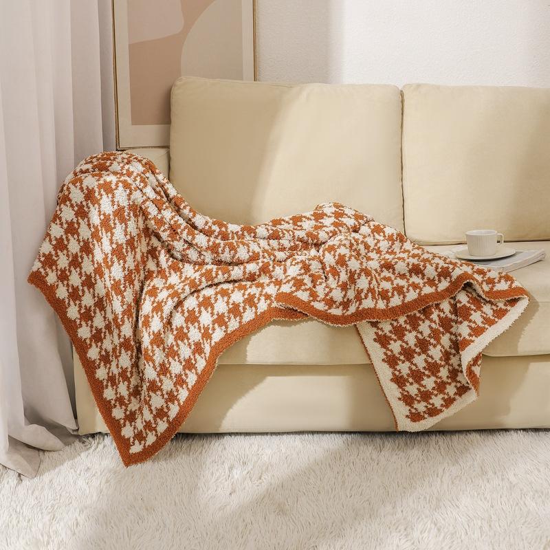 Soft Fleece Zebra Stripe Houndstooth Throw Blanket for Couch Luxury Flannel for Bed Sofa Chair, Plush,Warm and Cozy Blanket with Geometric Grid Design