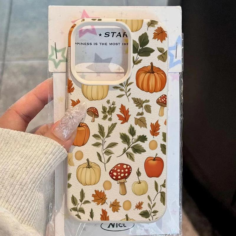 Autumn Themed Pumpkin Pattern Phone Case For iPhoen 17 16 15 14 13 12 11 Pro Plus Max 17 Air X XS XR Soft Shockproof Back Cover