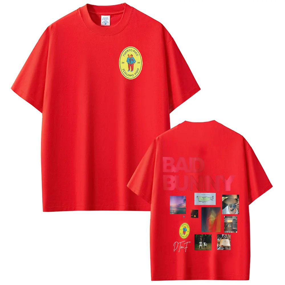 Rapper Bad Bunny Tour Debi Tirar Mas Fotos DTMF Merch TShirts Clothing Summer Casual Hip Hop Pop Music Tees Streetwear