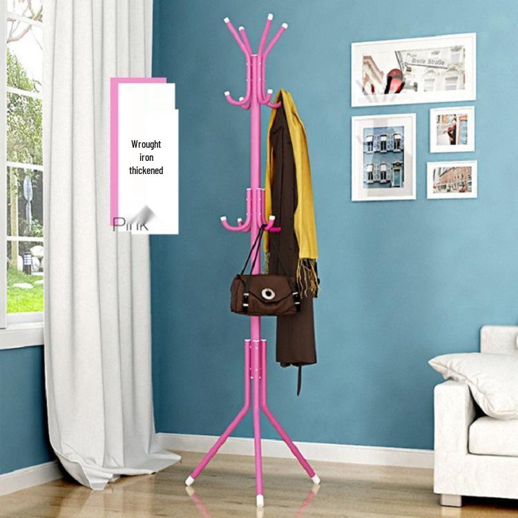 Sleek Wrought Iron Clothes Rack: Minimalist Floor-Standing Design for Easy Assembly