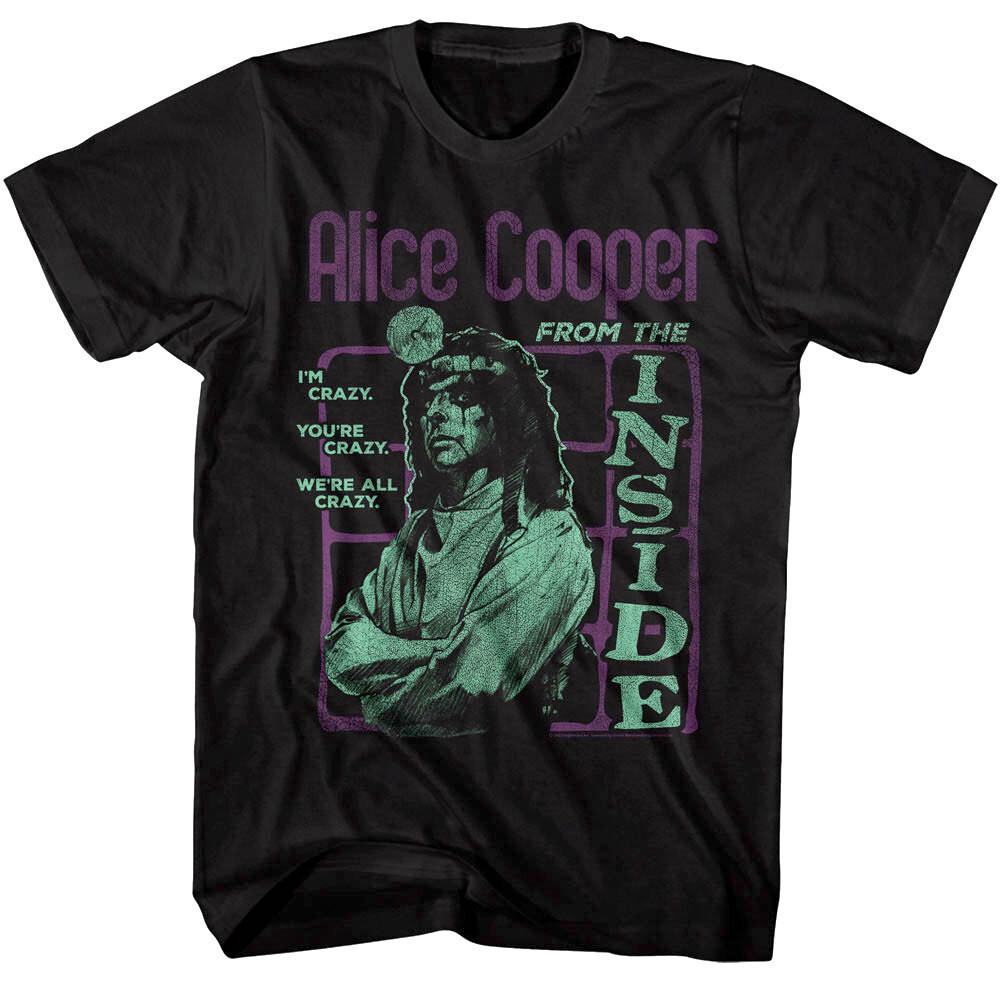 Alice Cooper From the Inside Men T Shirt We re All Crazy Psycho Psychiatrist L