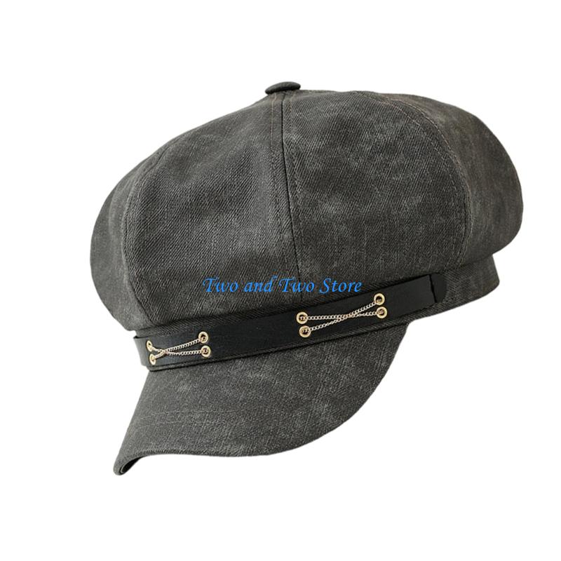HX6F French Stylish Headwear Painter Hat Show Small Face Cabbie Hat