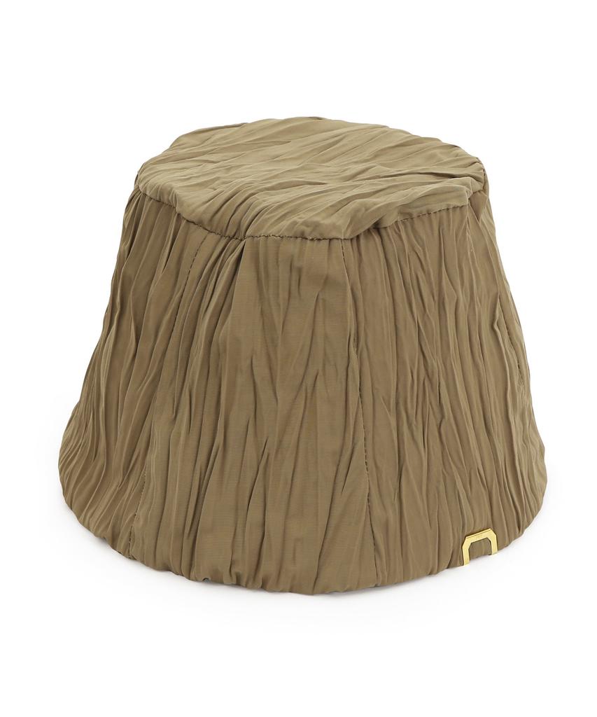 Eondeokeonteulolseutyudio Pleats Summer Bucket Hat Stand Bucket / Pleats Wave / Desert Olive
