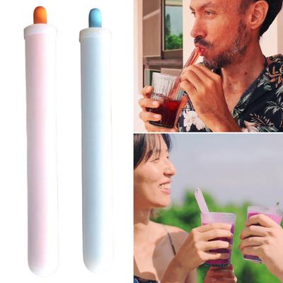 Ice Straw Maker Quick Release Easy To Clean High Temperature Resistant DIY Silicone Milk Juice Drink Cola Ice Straw Mold Kitchen Tool