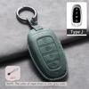 Leather Car Key Case Cover Holder Keychain Shell for Hyundai Tucson 2025 Solaris Sonata Hybrid NEXO NX4 SantaFe DN8 2020