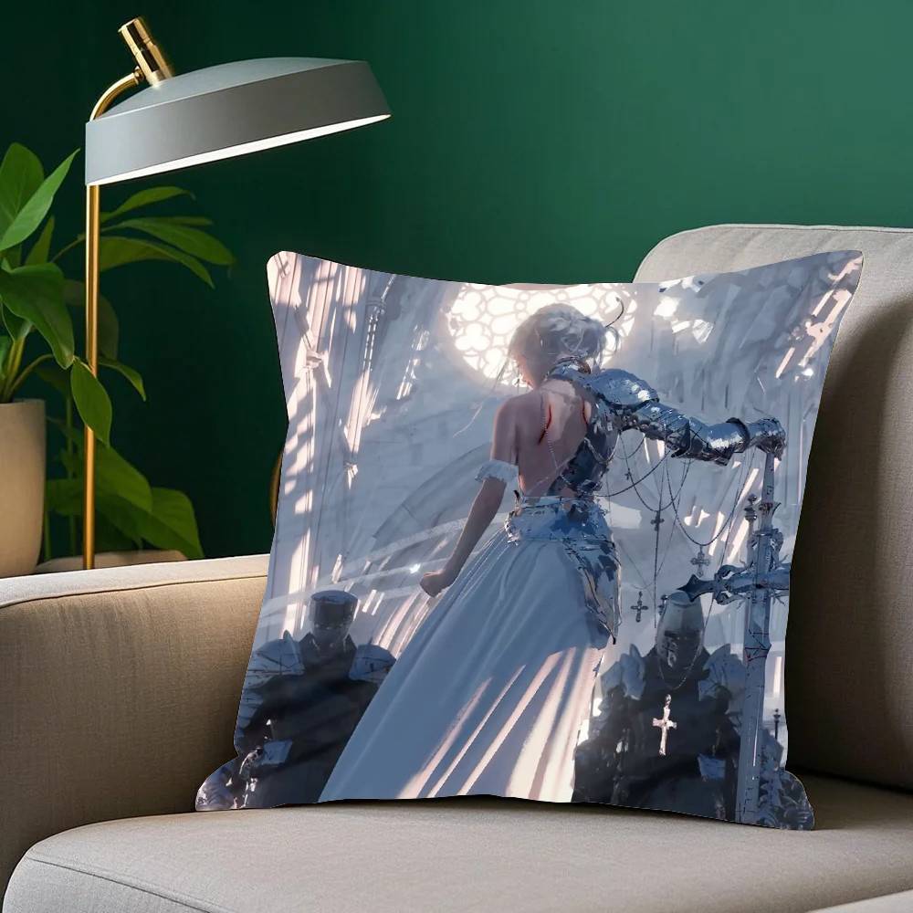 Ice P-Princess Anime G-Ghost Blade Pillow Case Fashion Square Pillowcase Bedroom Sofa Room Ins Decoration Leisure