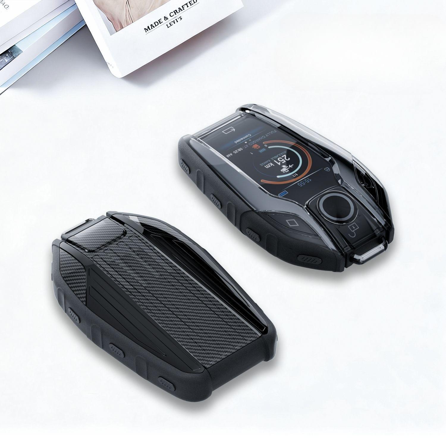 

TPU Car Key Case Cover Set for BMW G30 G12 G11 G32 G31 5 7 Series I8 I12 I15 G01 X3 X4 G02 G05 X5 G07 X7 Accessories LED Display чорний