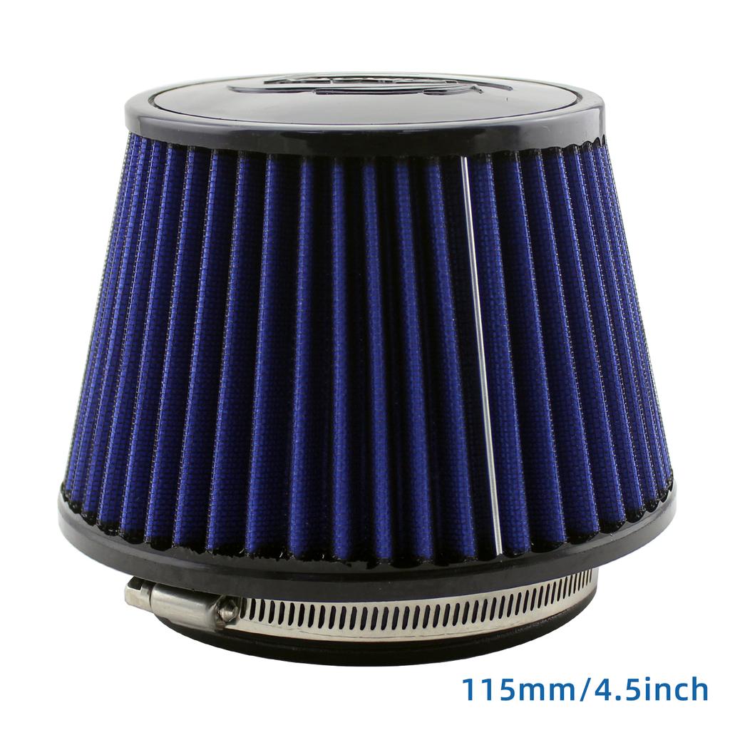 Universal High Flow Cone Air Filter Red Blue 115mm 4.5inch Washable Reusable Cold Air Intake Filter for Car Engine Air Inlet