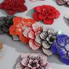 Factory Hot Sale Shoes Flower Three-layer Cloth Fabric Patch Flower Rhinestone Handmade DIY Clothing Bag Accessories