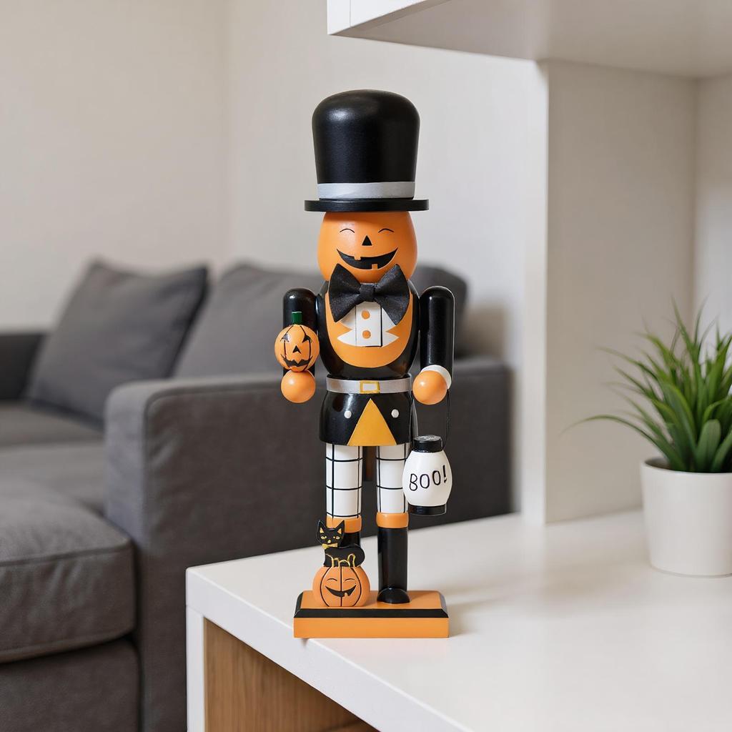 Halloween Nutcracker Walnut Soldier Solid Wood Decoration Ornament Gift Crafts Ornament Halloween Home Atmosphere Decoration