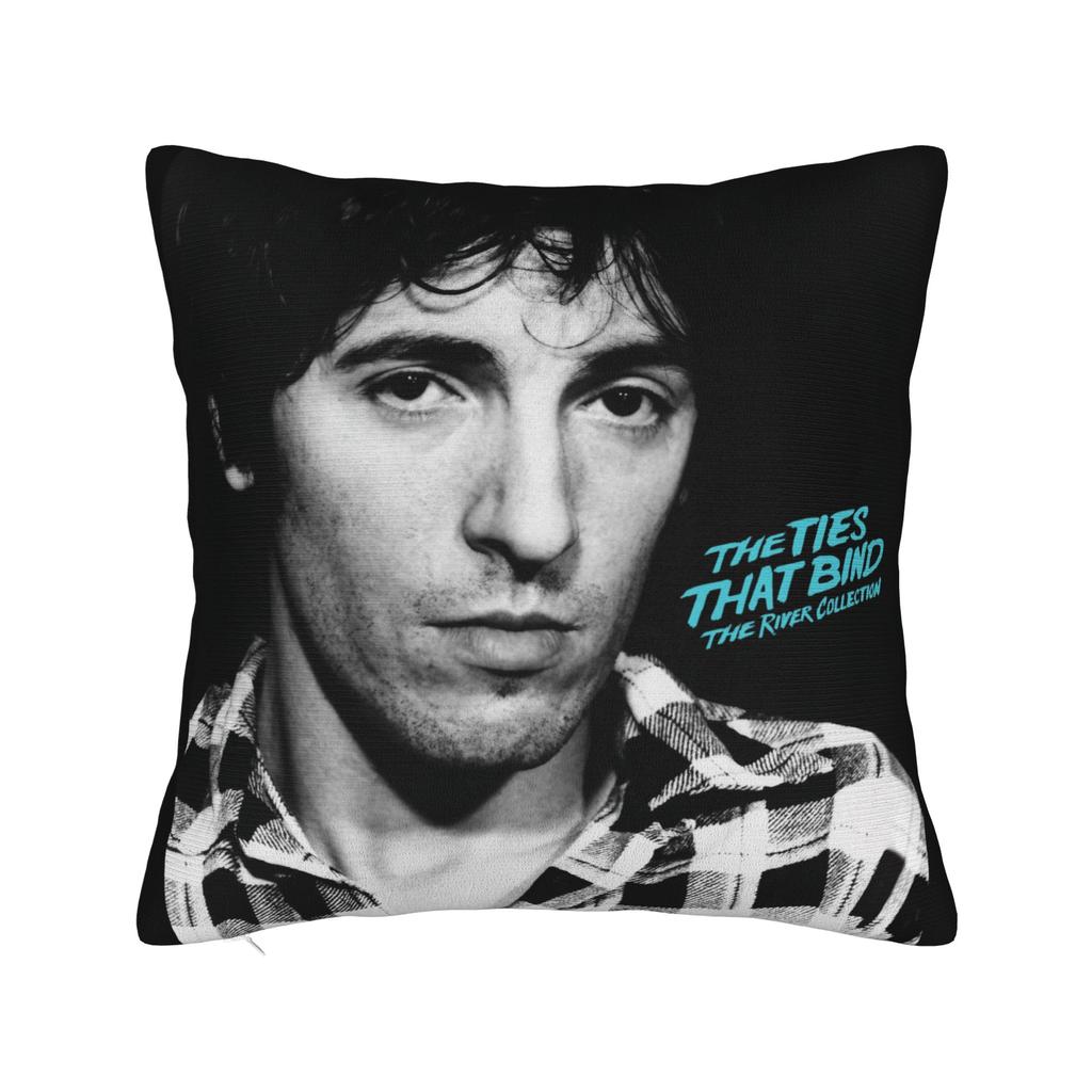 Bruce The E Street Band Springsteen Square Pillow Cases Rock USA 80s Cushion Cover Custom Decorative Pillowcase for Sofa 45x45cm