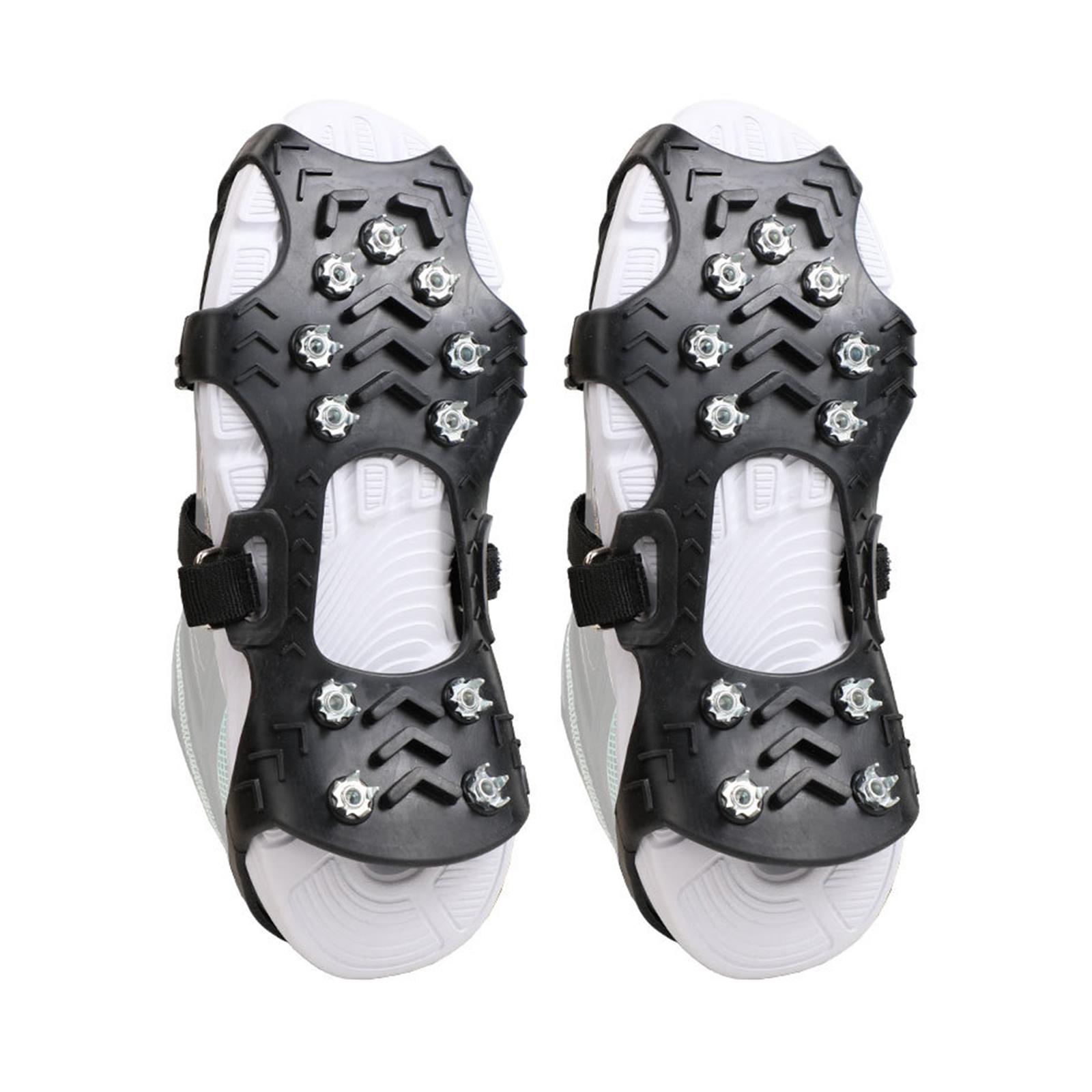 

Men s And Women s Outdoor Hiking And Camping 11-tooth Shoe Covers With Silicone Studs 3-44 M чёрный