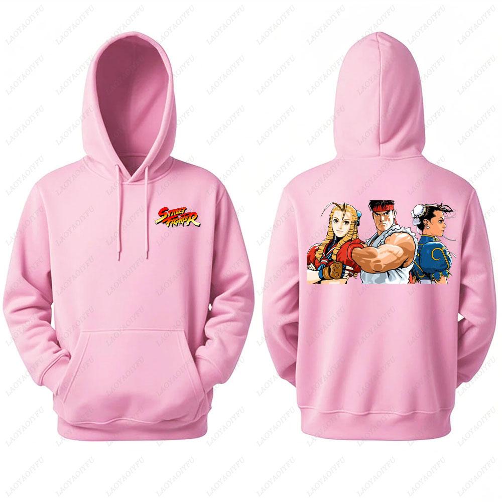 Street Fighter Men's Hoodie Anime Game Print Casual Long-sleeved Sweatshirt Double-sided Streetwear for Autumn ropa de hombre