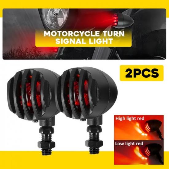 2x Universal Motorcycle Red Halogen Turn Signal Lights Blinker Front Back Lamp A