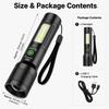 Adjustable Beam COB Side Light Rechargeable Outdoor Flashlight LED Flashlight  Camping Hiking