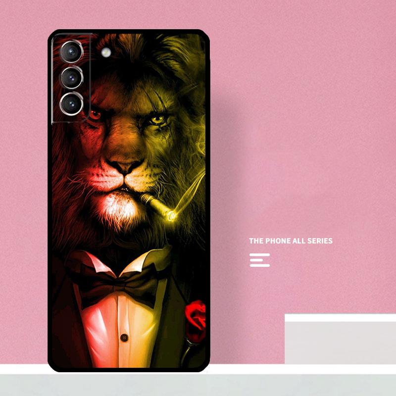 Lion Animal Phone Case For Samsung Galaxy S26 S25 S24 S20 S21 S22 S23 Ultra S10 Plus S25 FE Cover Coque
