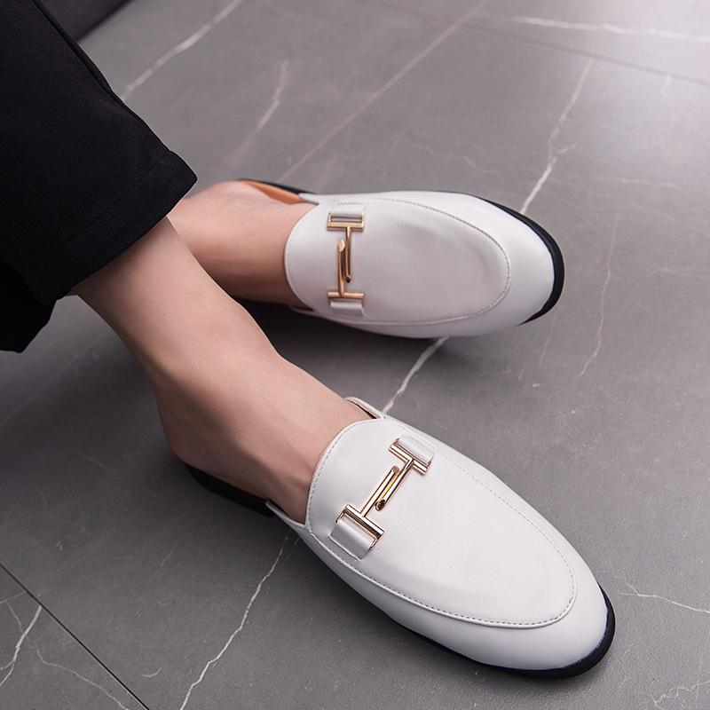 New Shoes for Men Leather Slipper Summer Fashion Simple Slides Man Leather Casual Shoes