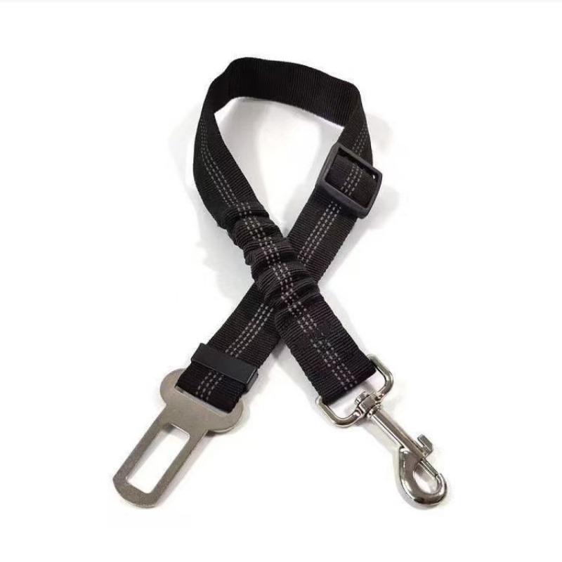 Dog Belt Dog Car Seat Belt Pet Supplies Car Seat Belt Dog Cat Leash Elastic Reflective Safety Rope Dog Leash 1Pcs чёрный