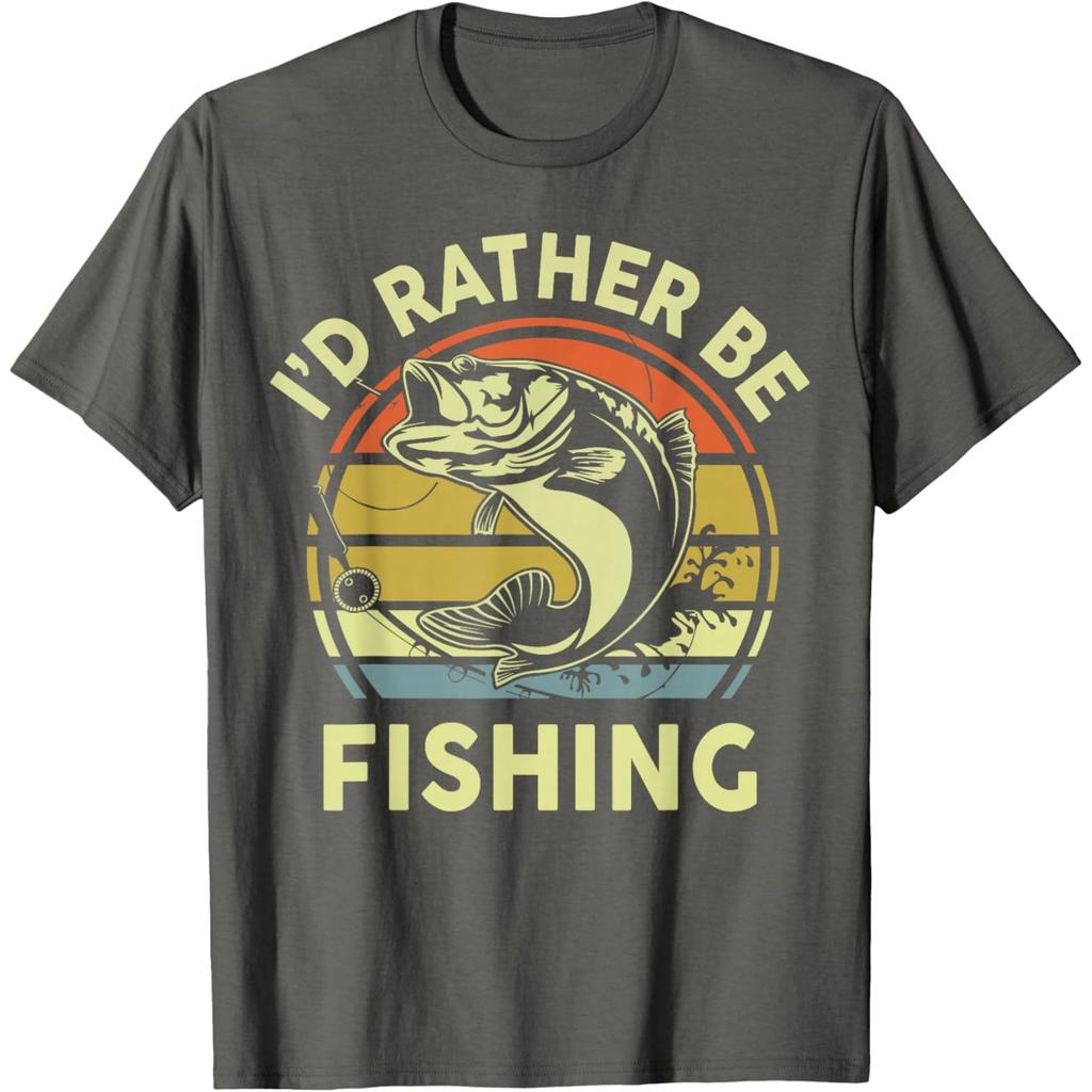 Fischen Unisexs Ich Würde Lieber Angeln Barsch Fisch Papa Witze Lustiges T-Shirt