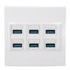 6 Port USB 3.0 Wall Plate 5Gbps USB 3.0 Female To Female Outlet Wall Plate Panel for Charging and