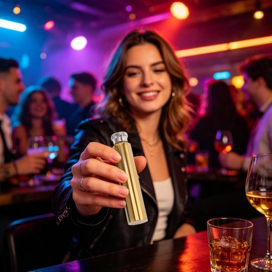 Stainless Steel Hip Flask Portable Polished Tube Liquor Bottle for Outdoor Leak-Proof Pocket Size Wine Accessory for Whiskey Vodka Spirits