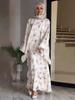 Women's Casual Printed Long Robe Dress Set - European American Spring/Summer 2025 Collection
