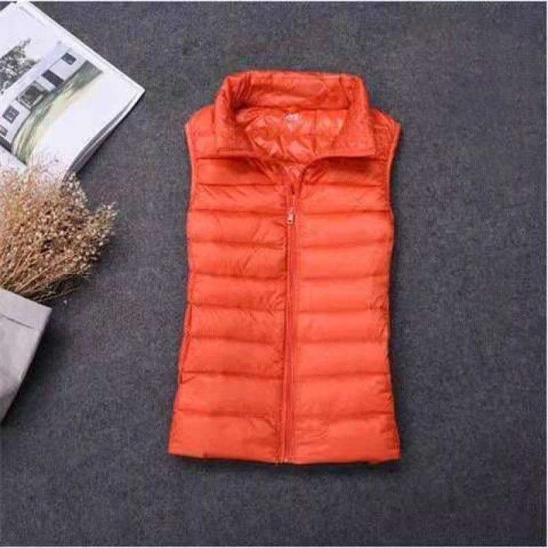 Giacca in Piumino d'Anatra Bianca Gilet da Donna Autunno Inverno Senzamaniche Gilet Caldo Leggero Piumino Top Femminili Capispalla 8XL