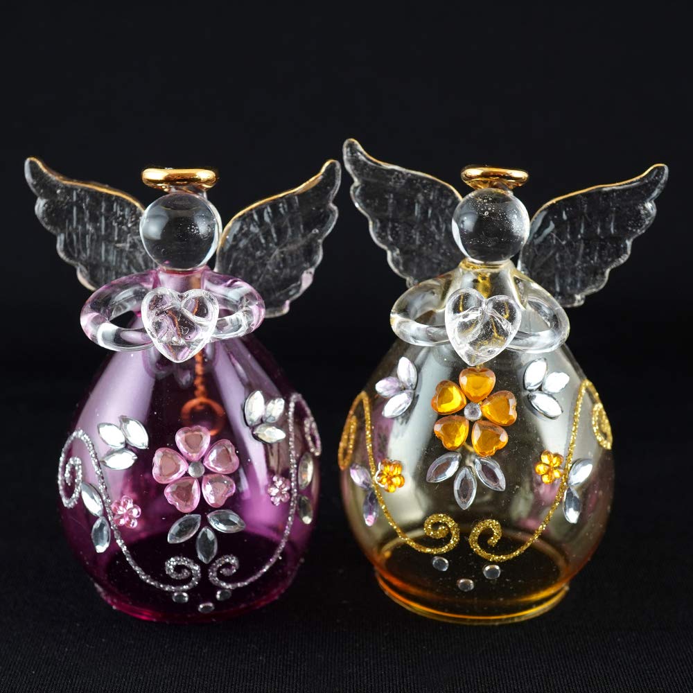 Four Cart Cute Handmade Glass Printemps [Angel Bell] x 6-Piece Set