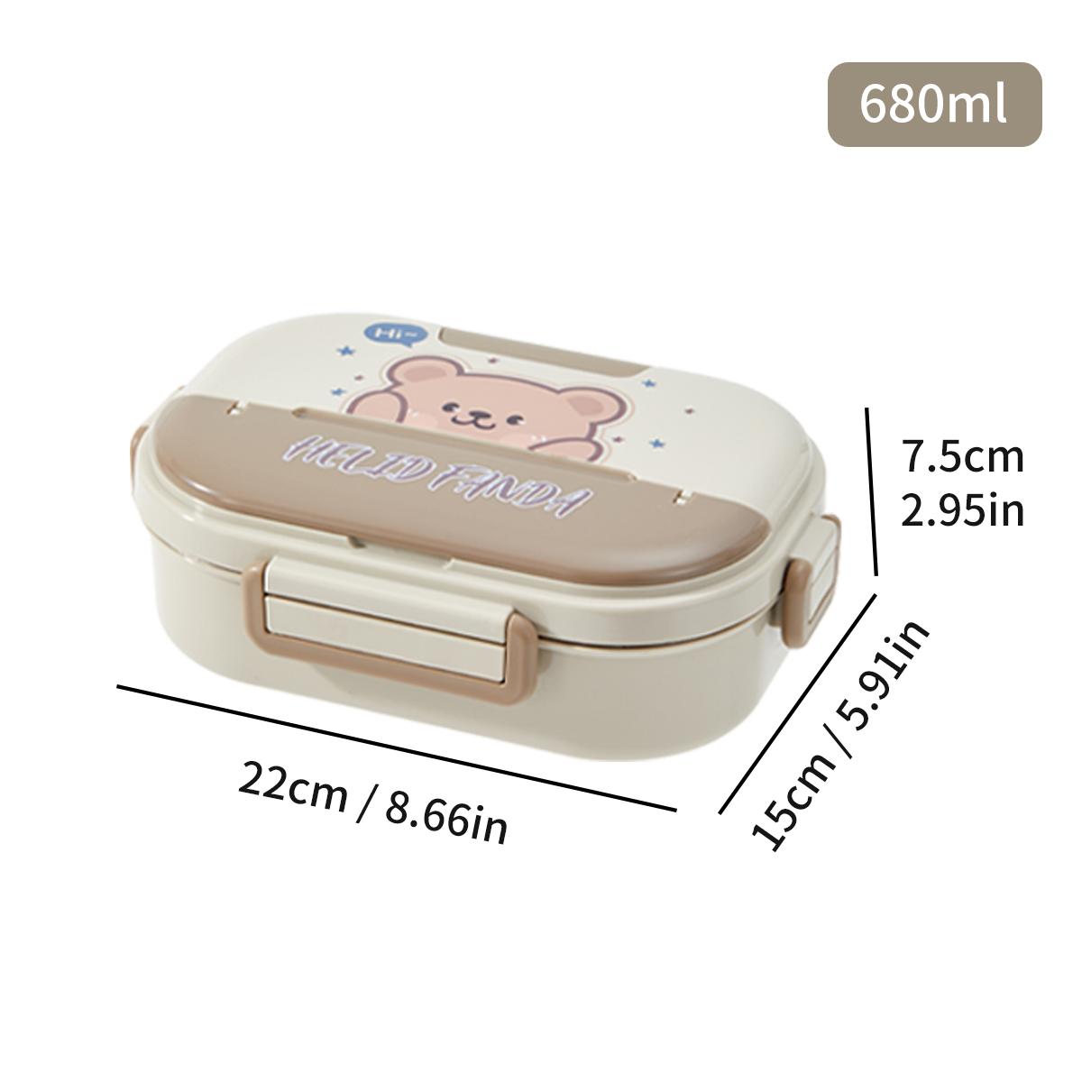 

WORTHBUY 2-Compartment 304 Stainless Steel Lunch Box With Tableware Portable Food Container Microwave Divided Bento Box With Lid