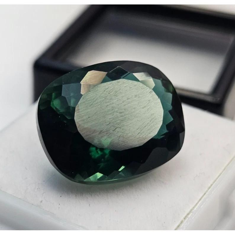 Natural Green Tourmaline 12+ Ct Cushion Cut Certified Fabulous Loose Gemstone