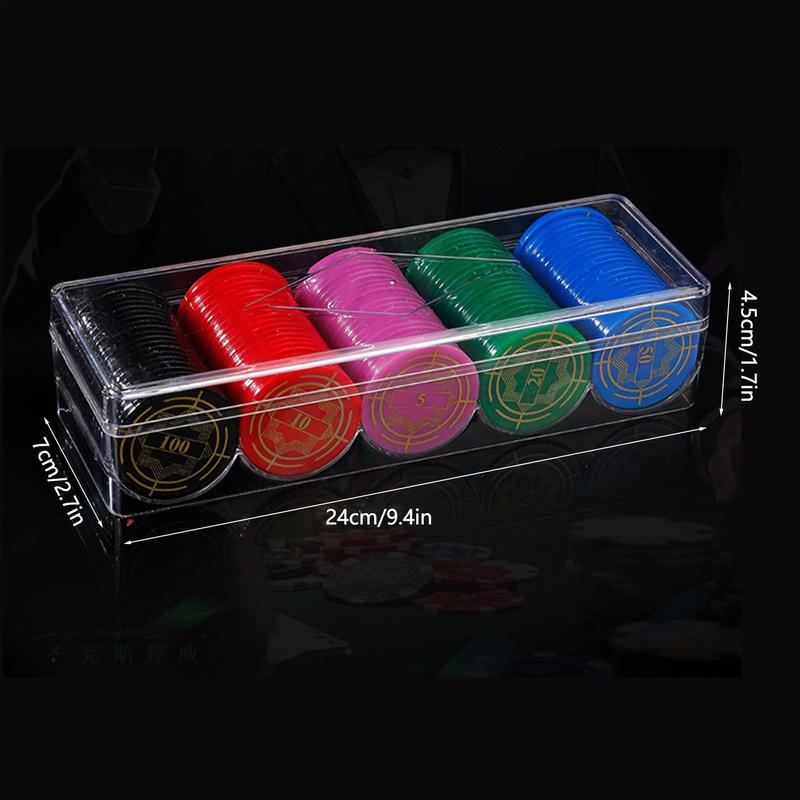 100Chips Professional Acrylic Poker Chip Stand Playing Cards Chip Tray 5 Grids Poker Chip Display Clear Acrylic Chip Trays